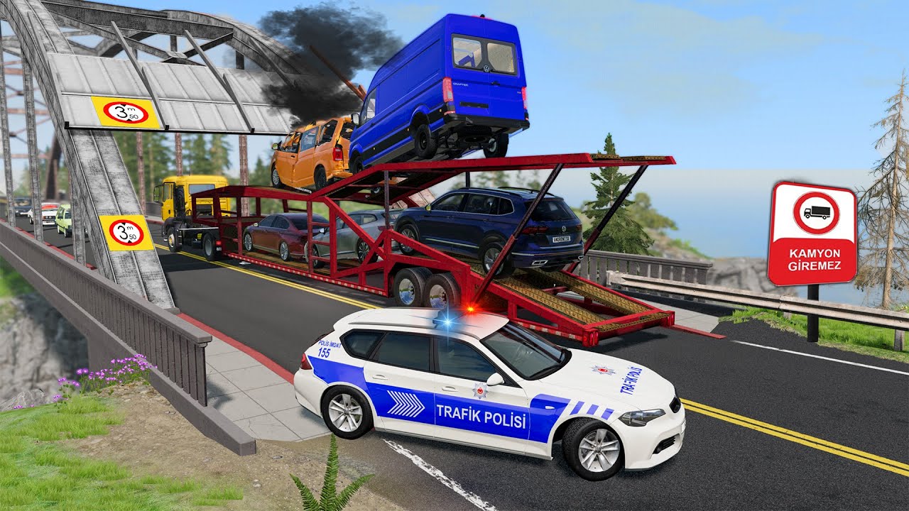KÖPRÜDE BÜYÜK KAZA 0 KM LÜKS ARAÇLAR PERT OLDU // ROLEPLAY TADINDA // BeamNG drive