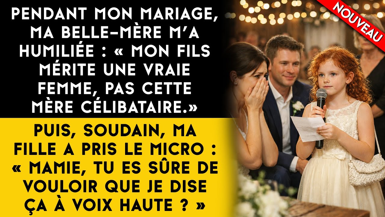 Ma belle-mère m’a humiliée à mon mariage… jusqu’à ce que ma fille de 8 ans prenne le micro