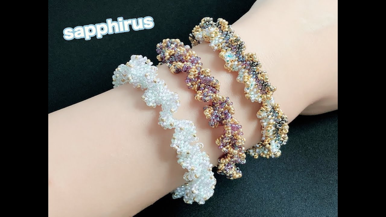 【ハンドメイド】DEMIビーズで編むフリルブレスレットの作り方　ビーズステッチ上級　How to make a bracelet with DEMI beads. like coral