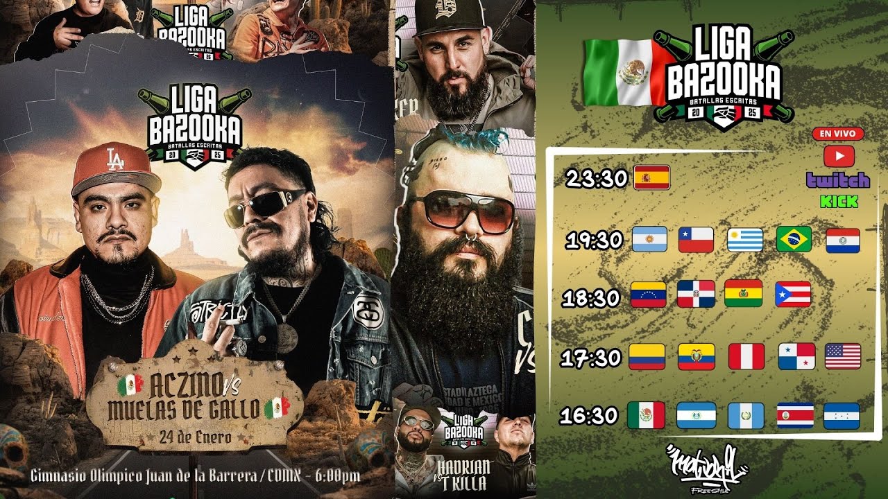 ✏️ LIGA BAZOOKA 🇲🇽 2026 - ACZINO vs MUELAS + CHILI PARKER vs DANGER COLOMBIANOS REACCIONAN EN VIVO 🔴