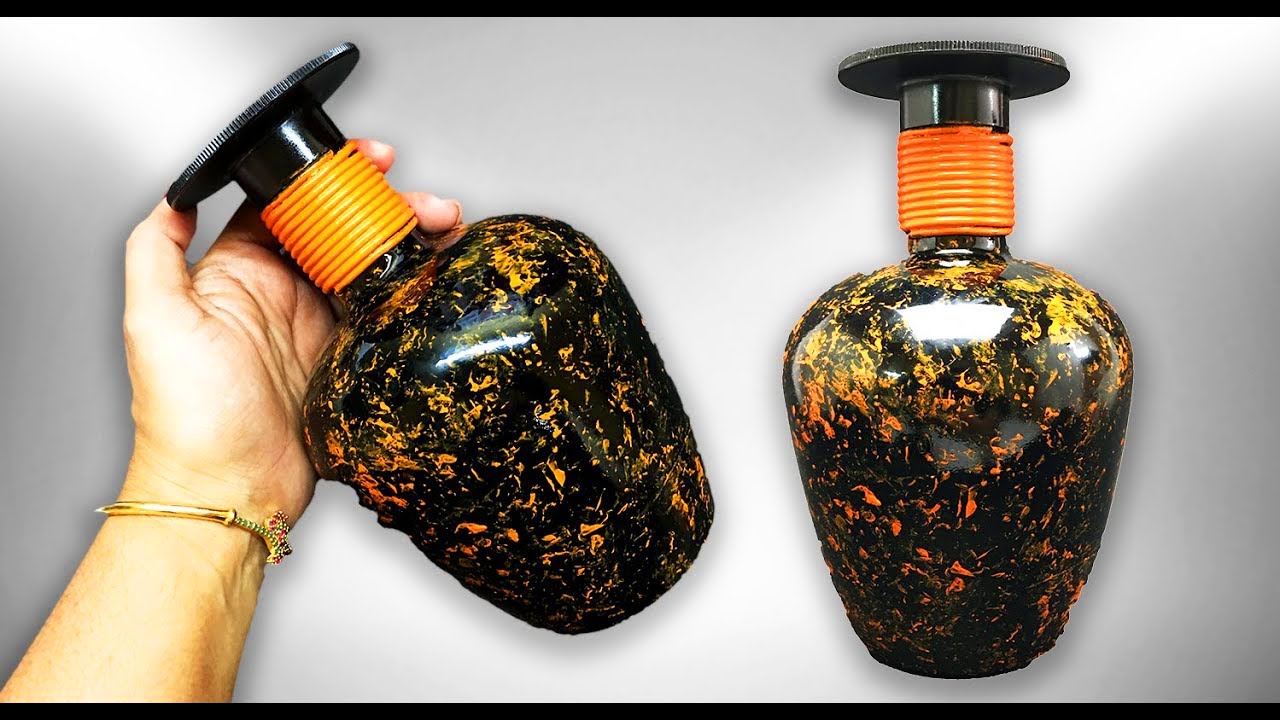 Bottle Art|Marble bottle craft | Easy bottle painting | Bottle art marble design