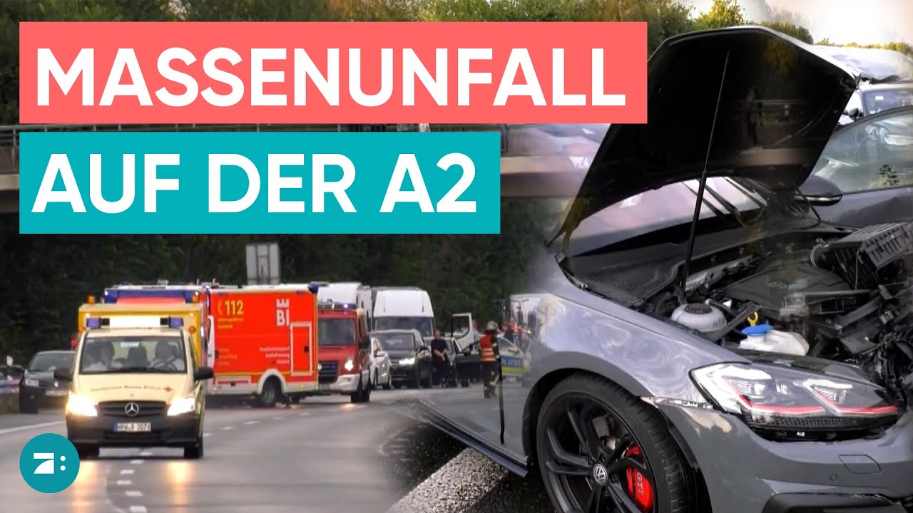 Massenkarambolage auf der A2 bei Gütersloh