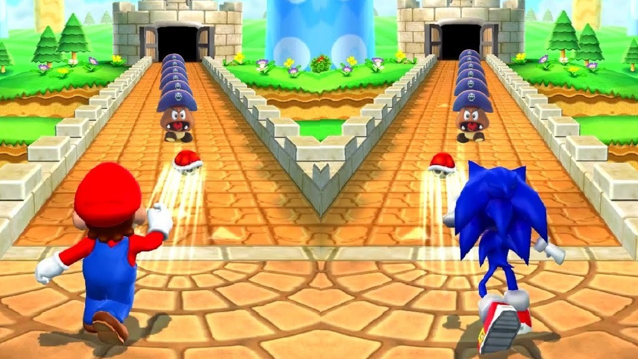 Mario vs Sonic @ Mario Party 9 Minigame Olympics