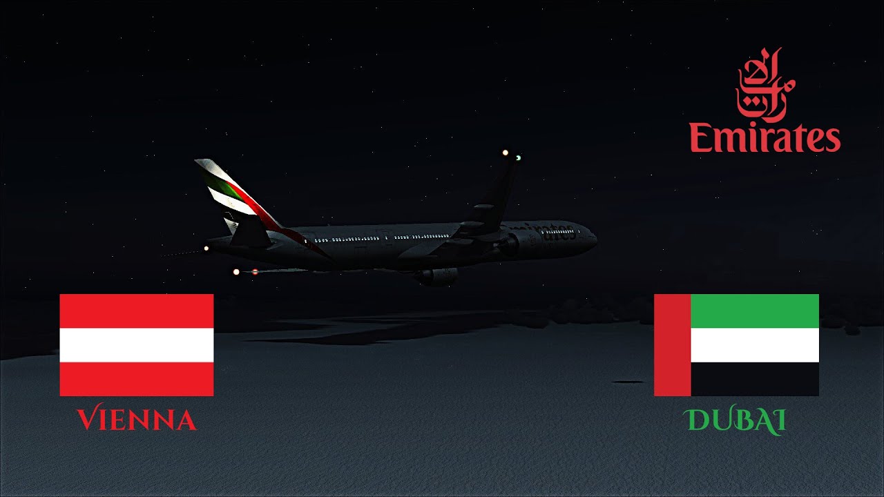 FSX||Timelapse||Vienna-Dubai Emirates 777-300ER
