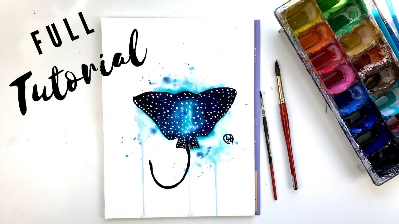 Daily Painting Watercolor - How To Paint A Stingray In Watercolor