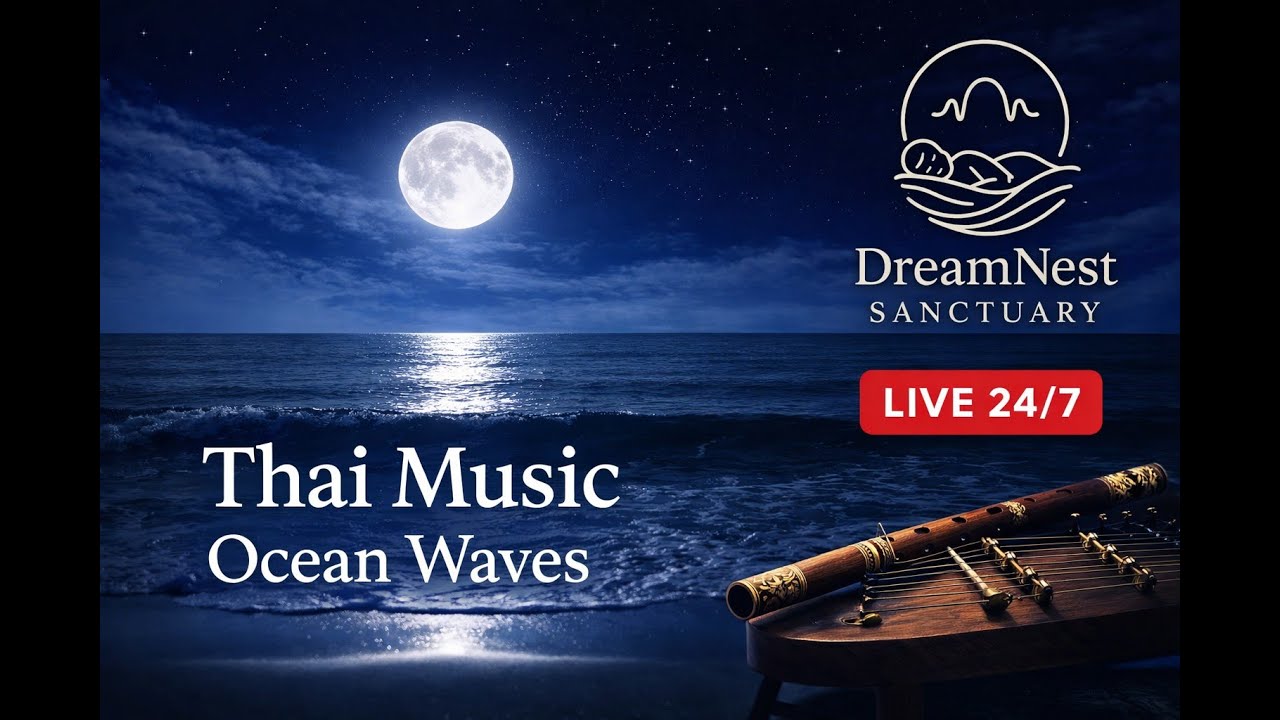 LIVE 🔴 Ocean Waves for Deep Sleep | Thai Relaxing Music 24/7