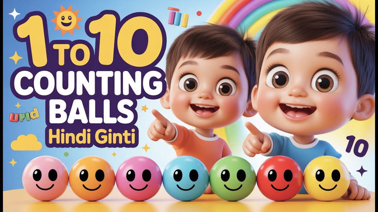1 to 10 Ginti Song | Counting Balls Hindi Rhymes31 January 2026