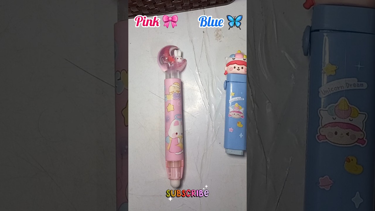 Pink vs blue 💙 💕stationery #schoolstationary #shorts #stationary #ytshorts #pinkvsblue #cute #love
