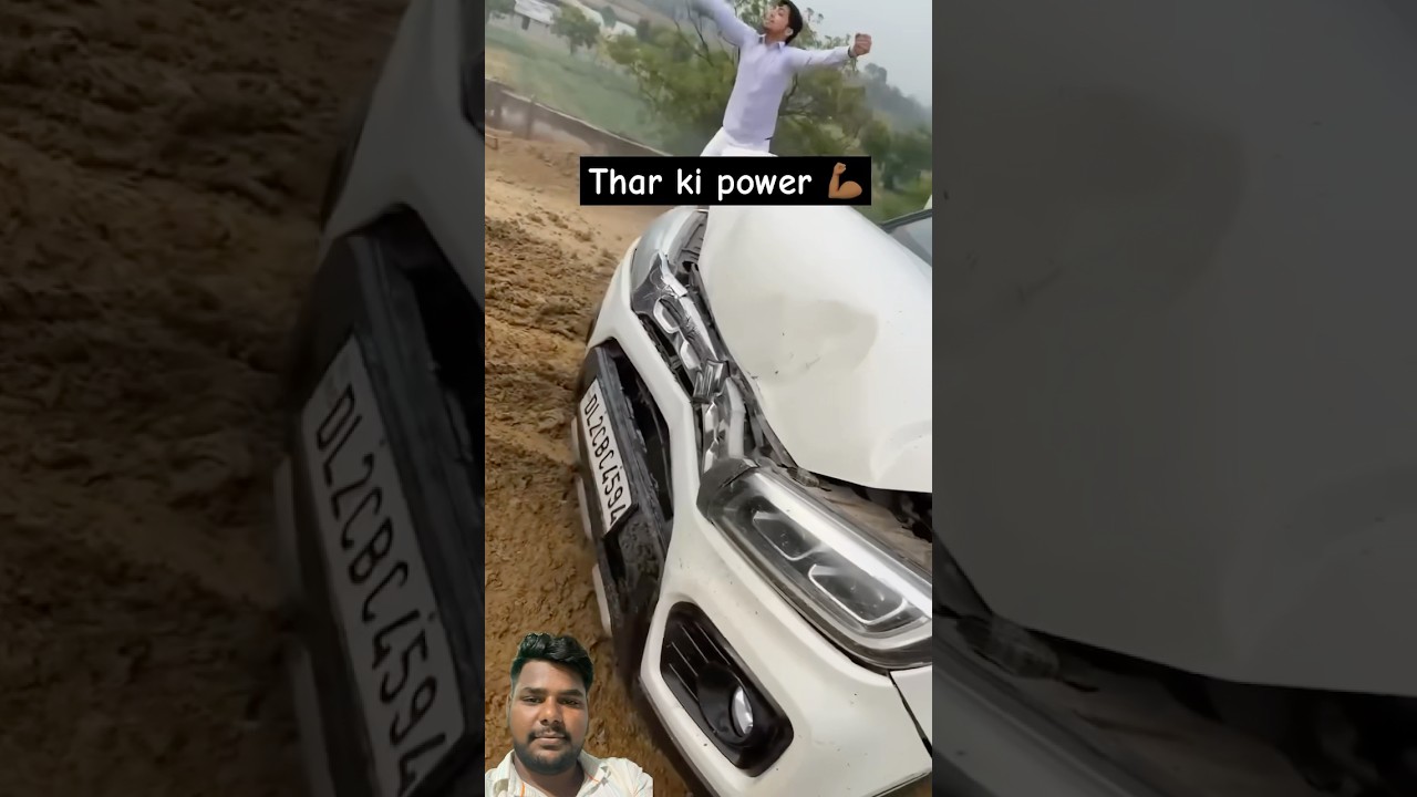 Suzuki ￼Brezza Mahindra Thar Accident Thar Full Power #thar #brezza #scorpio #shorts #viral #new