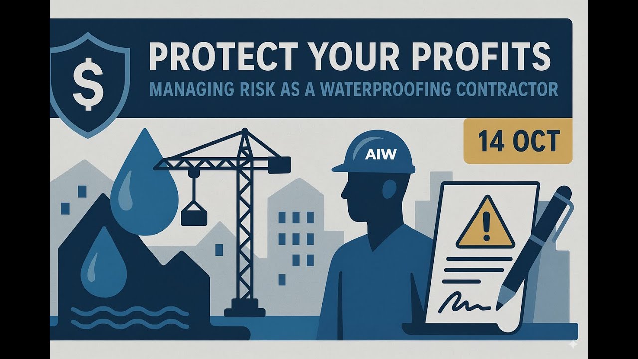 AIW NSW October Event - Protect Your Profits: Managing Risk as a Waterproofing Contractor