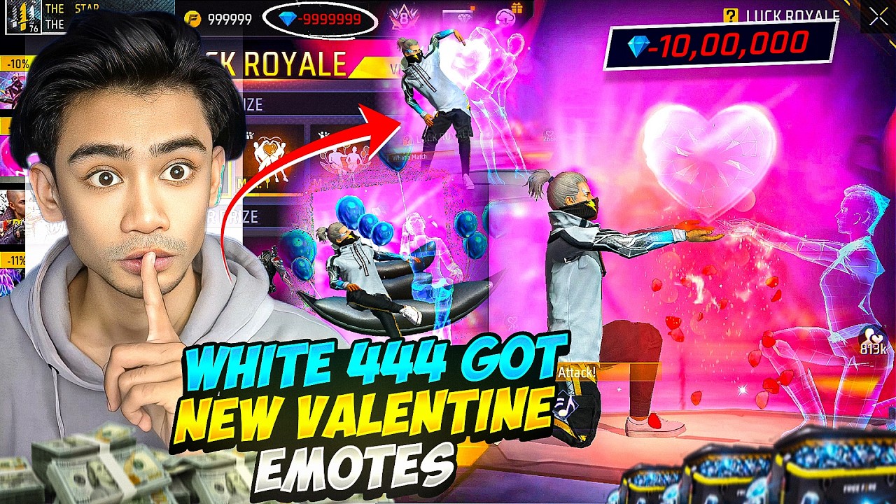VALENTINE EMOTES GIVEAWAY CHALLENGE FOR WHITE 444 || THE STAR