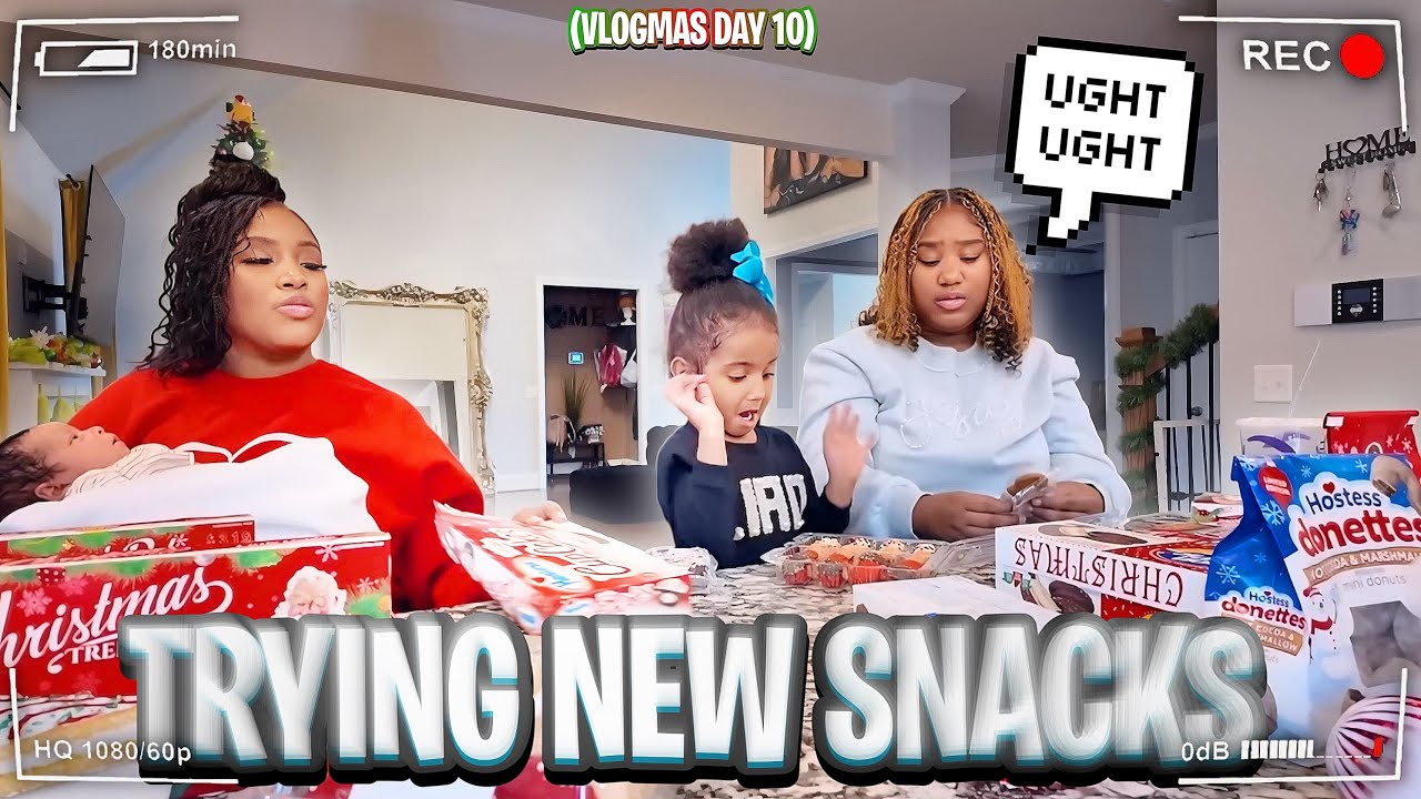 VLOGMAS 10| LETS TRY ALL THE NEW HOLIDAY SNACKS !!