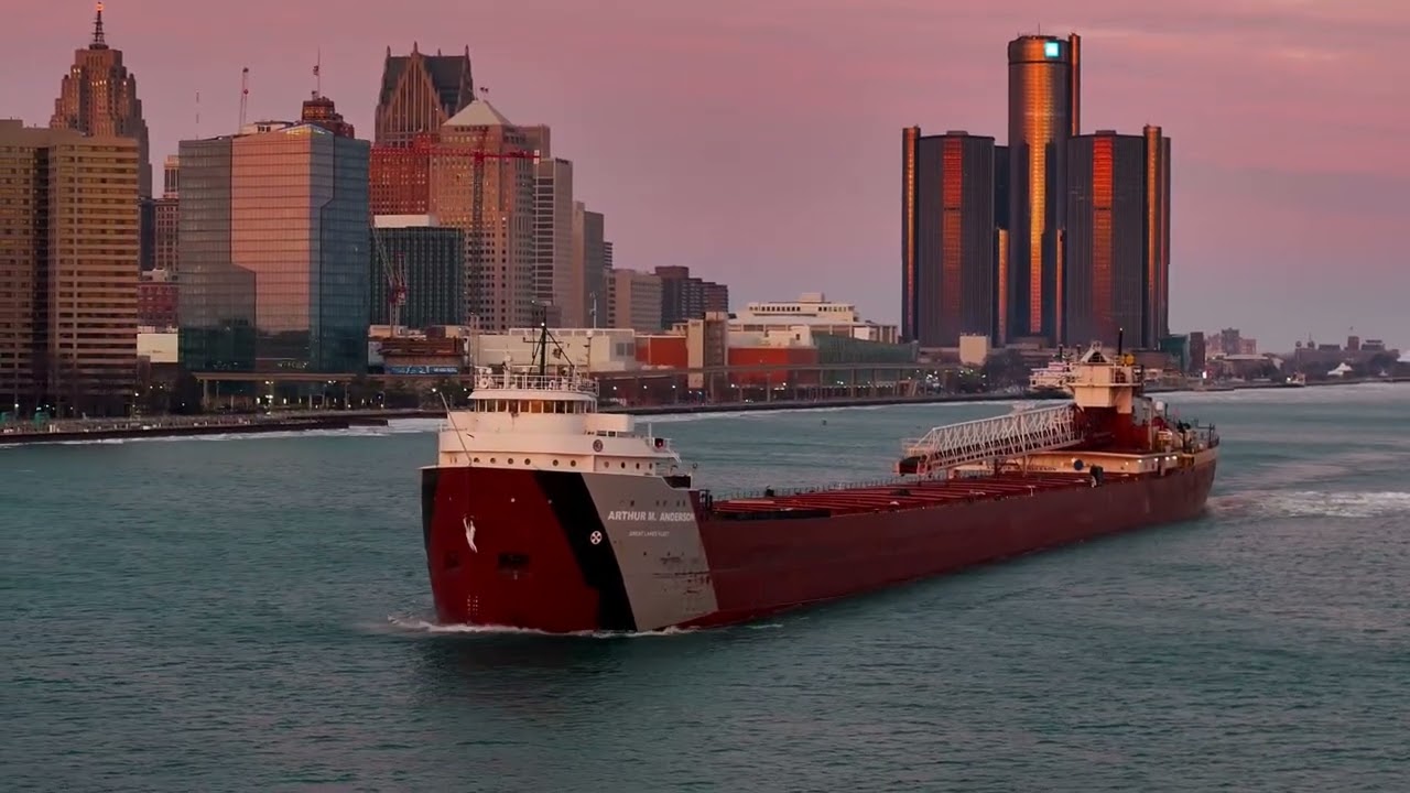 Arthur M. Anderson  passing Detroit heading for Winter Layup in Toledo
