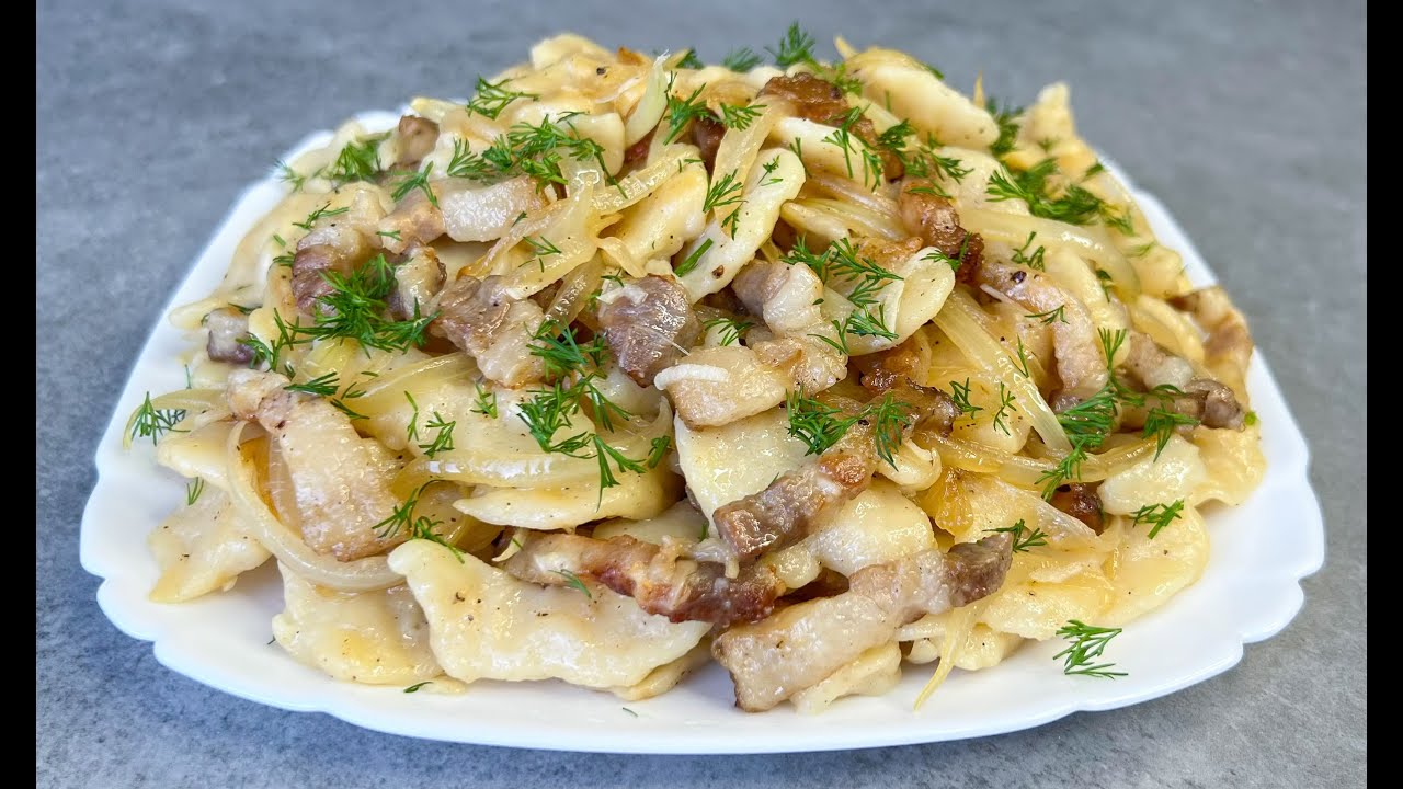 Вкус Детства Галушки со Шкварками и Луком / УКРАЇНСЬКІ ГАЛУШКИ / Pieces of Dough (Galushki)