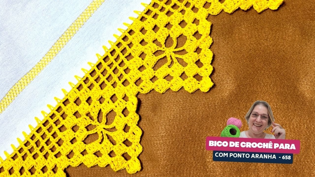 Bico de Crochê Diferente com Ponto Aranha - Fácil - 658
