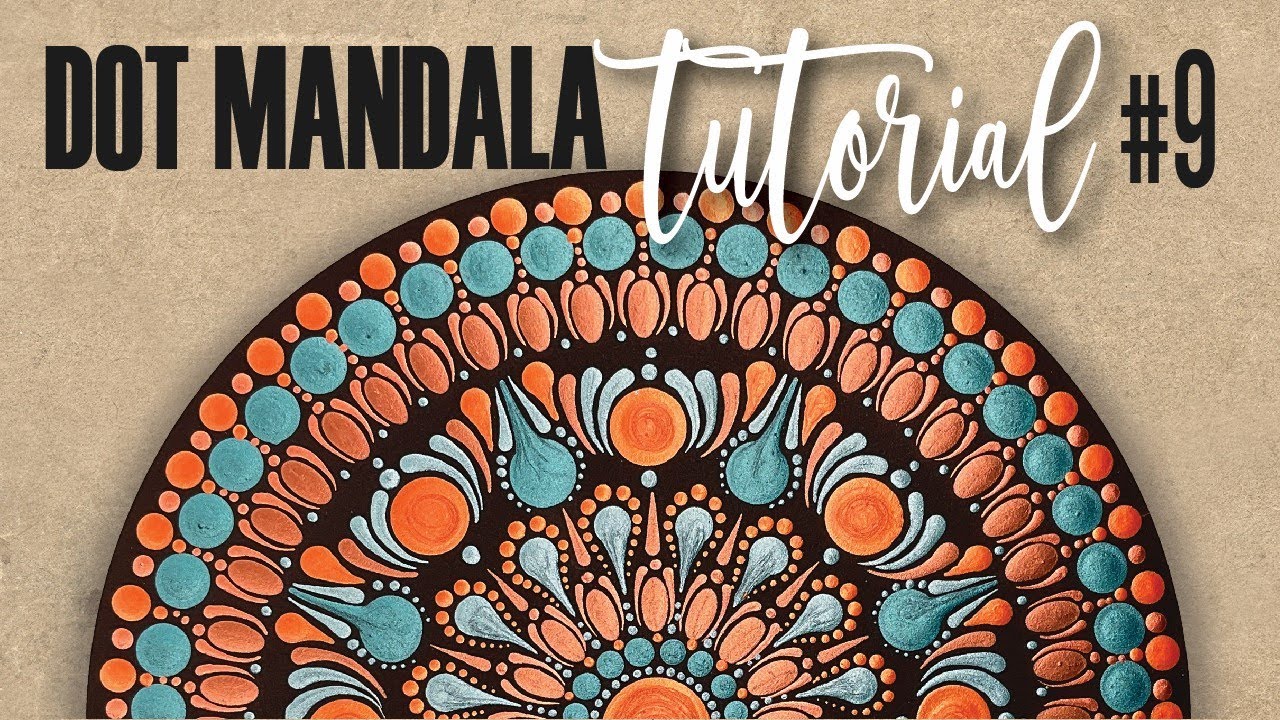 Metallic Orange Copper and Teal Dot Mandala - Tutorial - Step by Step