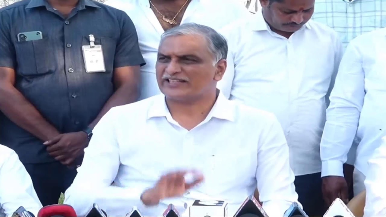 Former Minister and MLA Harish Rao visited the paddy procurement center at Baddipadaga, Siddipet.