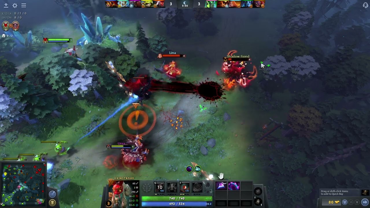 DOTA 2 Unranked - Grimstroke - Safelane Support (pos5)