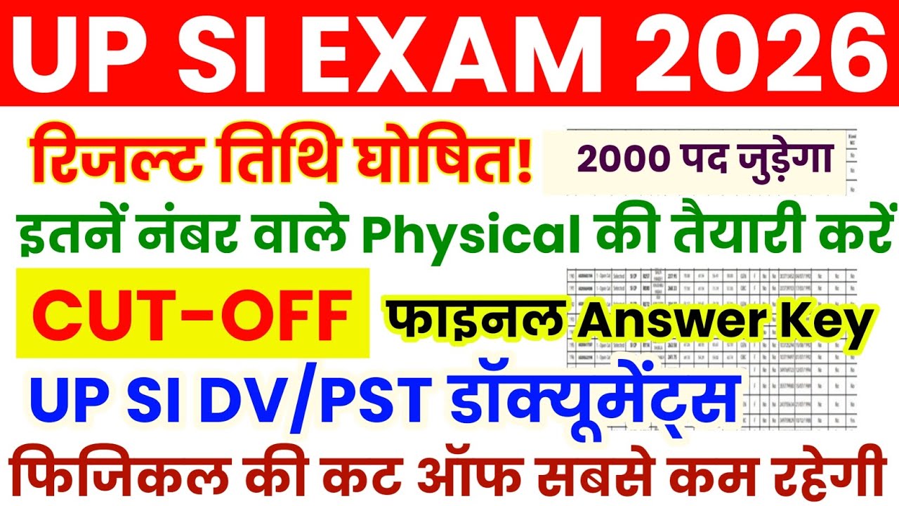 UPSI RESULT UPDATE 2026🔴UP SI CUT OFF 2026/UPSI CUTOFF/UPSI RESULT KAB AAYEGA/UP SI RESULT | #upsi