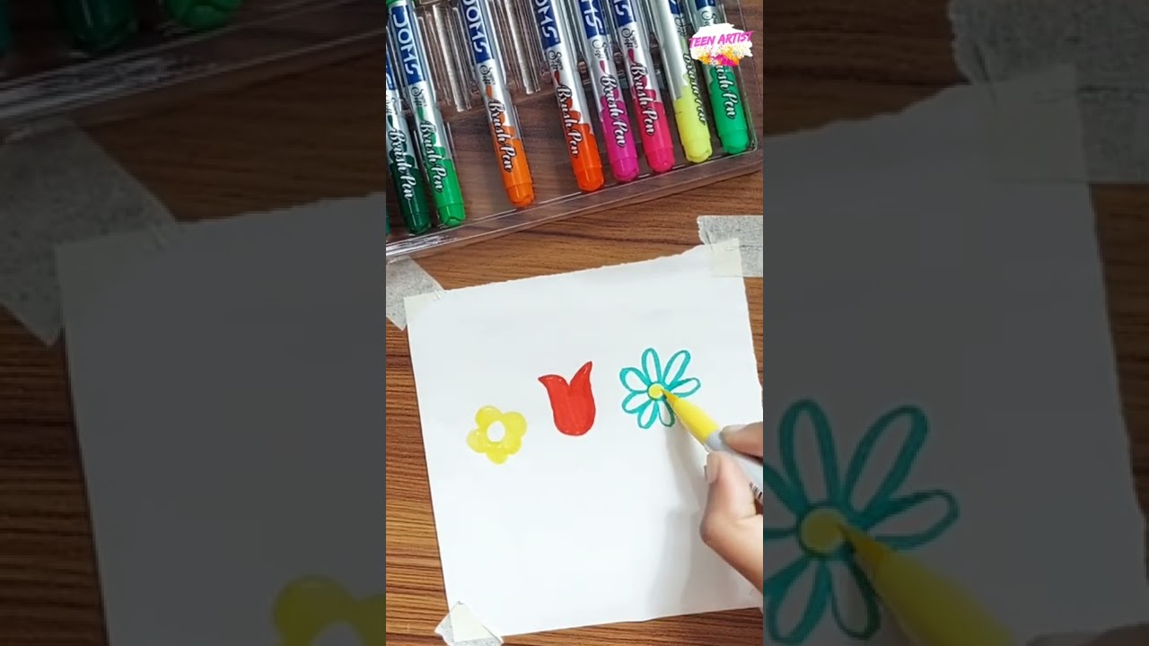 #shorts #satisfying How to draw beautiful flower Teen Artist #creativeart #flower #shortsfeed