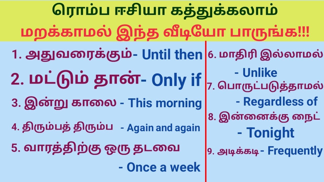 Advanced daily use simple sentences -4| Spoken English through Tamil| Latest Sinthanaigal