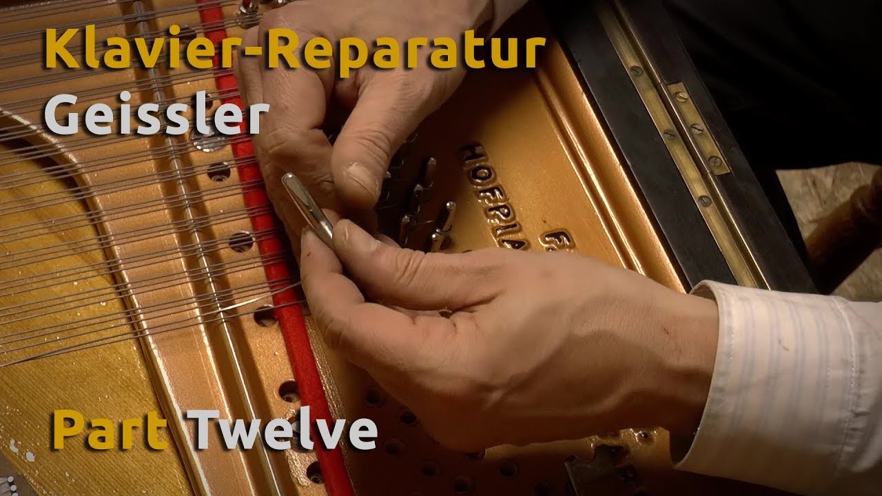 Klavier-Reparatur Geissler PART XII - Saiten aufziehen (Blankbezug)