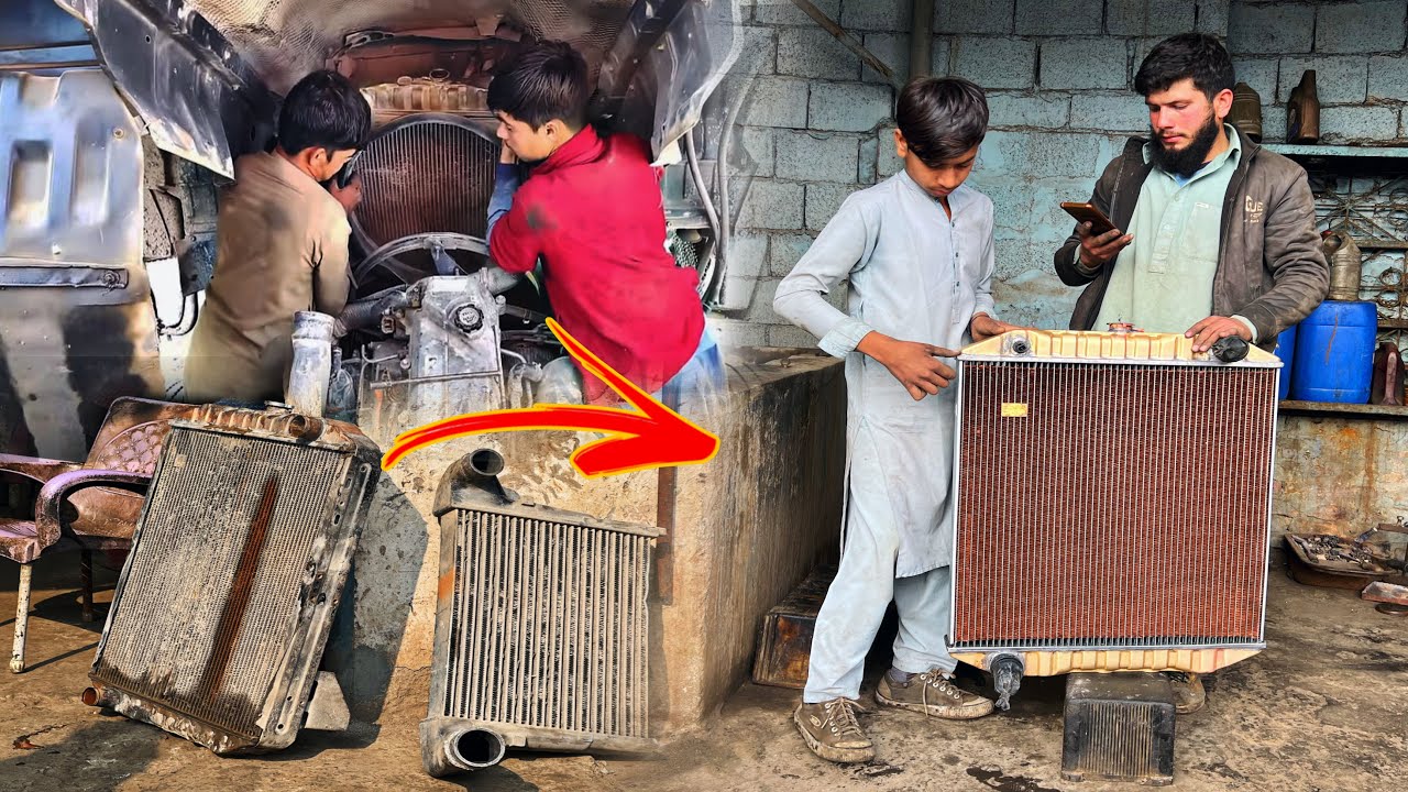 Dumper Radiator Leaked In The Middle Of The Road | Complete Repairing & Changing Process Of Radiator
