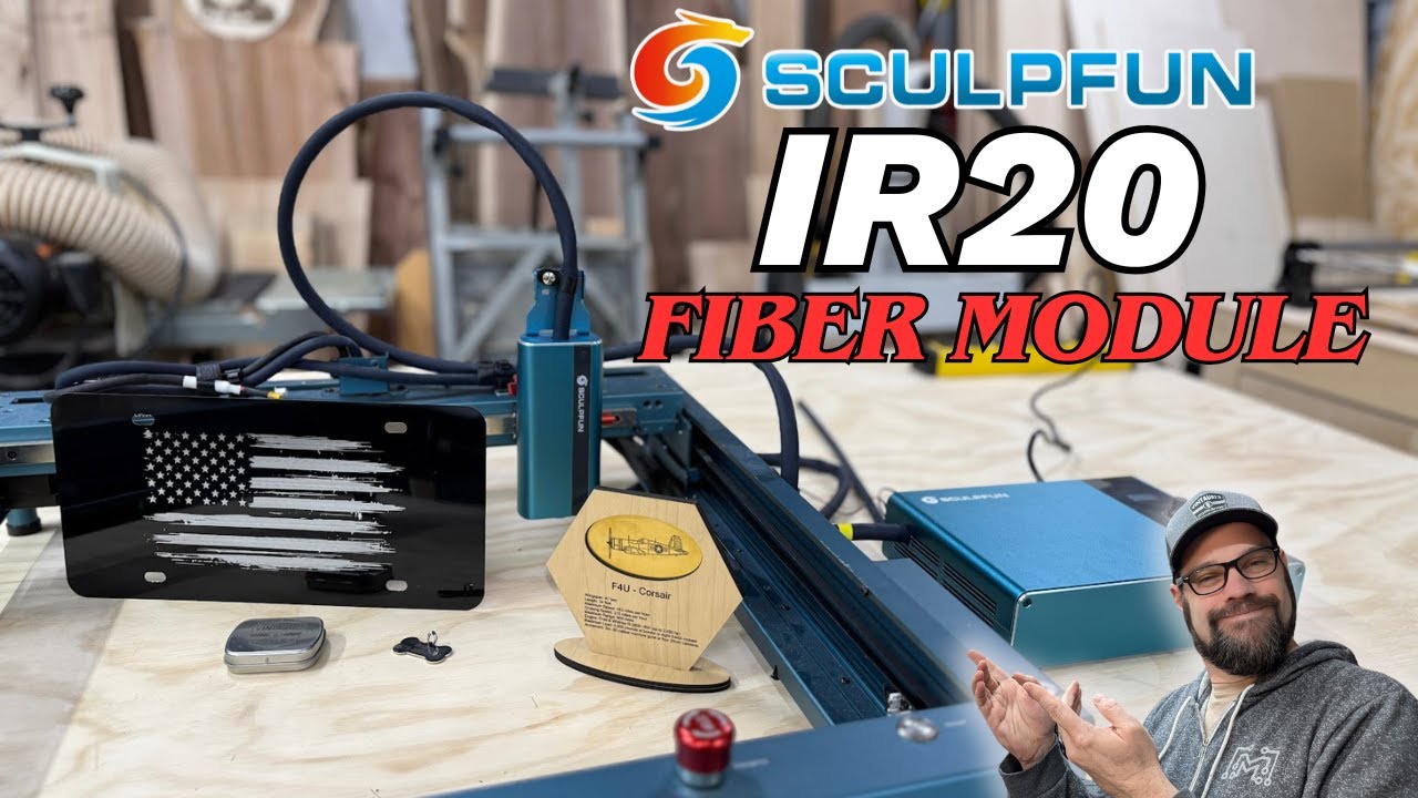 20-ваттный оптоволоконный кабель на гантри! Sculpfun IR20