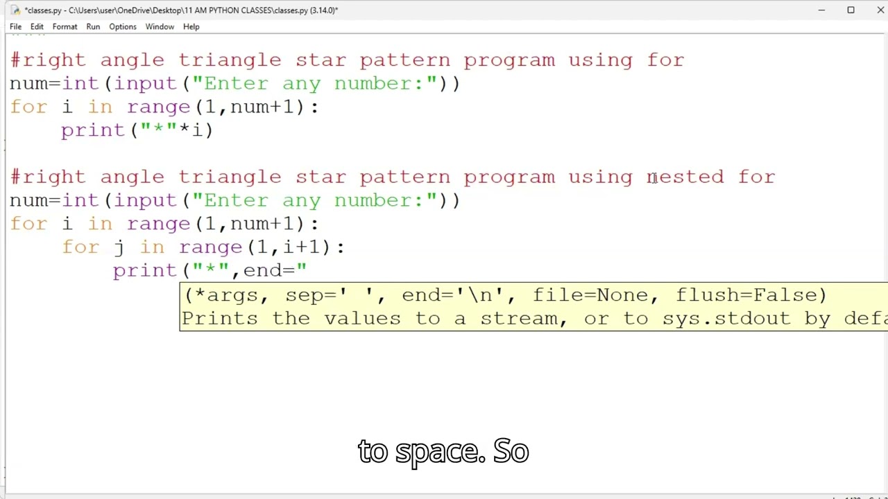 Star Pattern in Python | Right Angle Triangle & Inverted Triangle Patterns