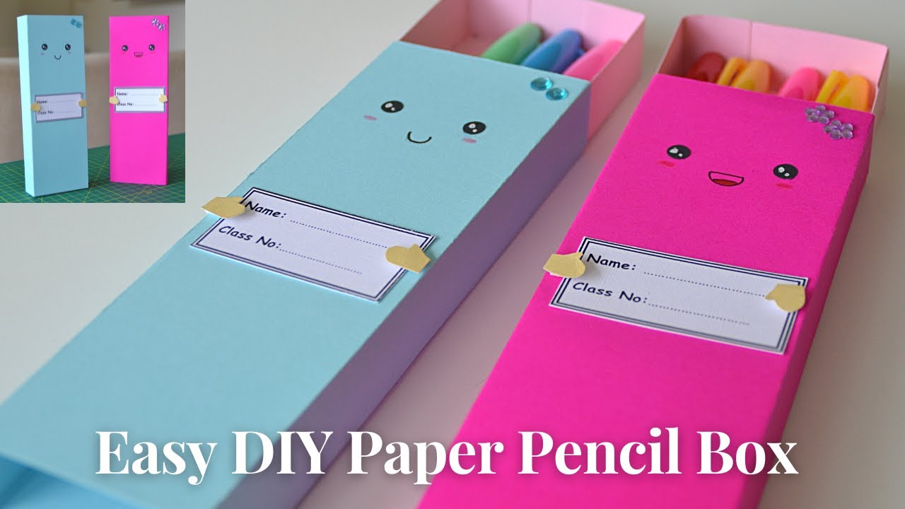 Paper Pencil Box DIY | How to make a Pencil Box for School with paper | Step by Step Tutorial