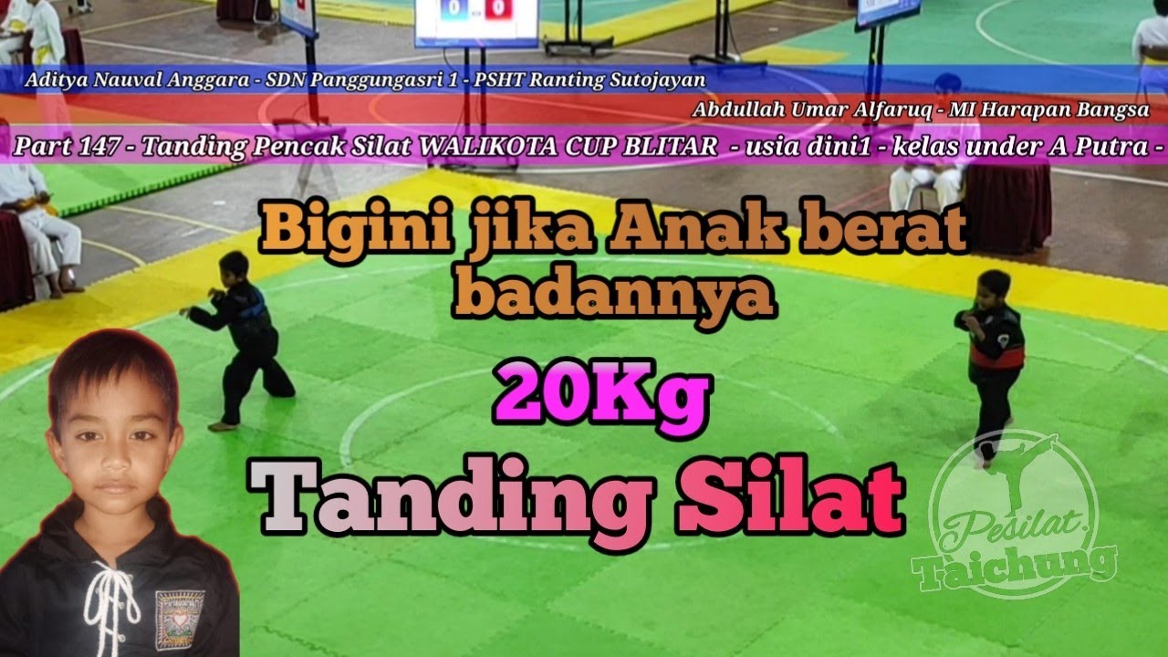 Aditya Nauval A vs Abdullah Umar A, Tanding silat usia dini kelas under A putra Walikota cup Blitar