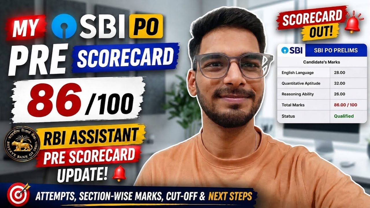 SBI PO Scorecard OUT! My Score 86/100 + RBI Assistant Update | Moving to Mains and Life Currently?