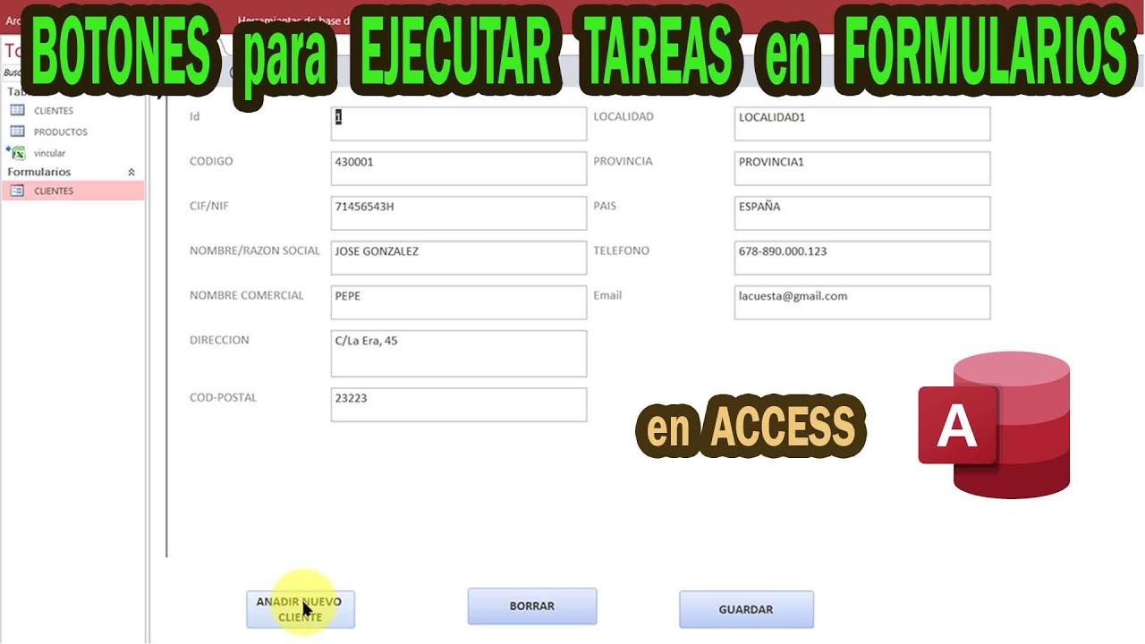 Poner BOTONES en FORMULARIOS ACCESS | Hacer tareas con un ckick