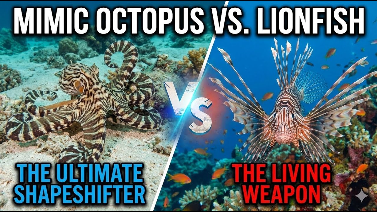 Mimic Octopus vs  Lionfish  Master of Disguise vs  Venomous Hunter
