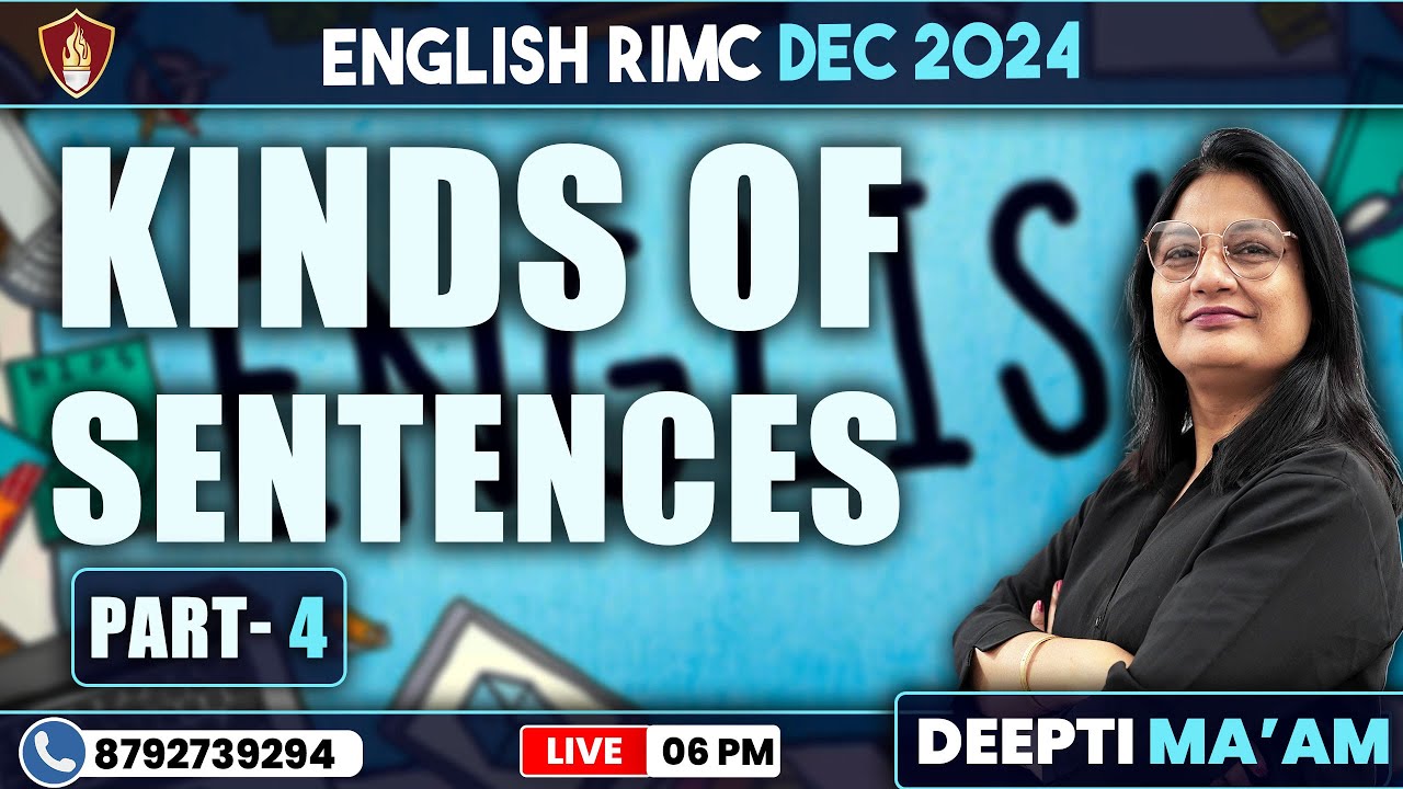 Kinds of Sentences | RIMC Online Classes | English Class | RIMC Dec 2024 | Best RIMC Coaching