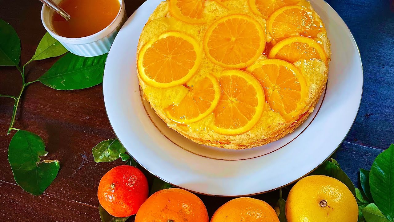 🍊 Orange Upside Down Cake | Soft, Moist & Citrusy Delight 🍰