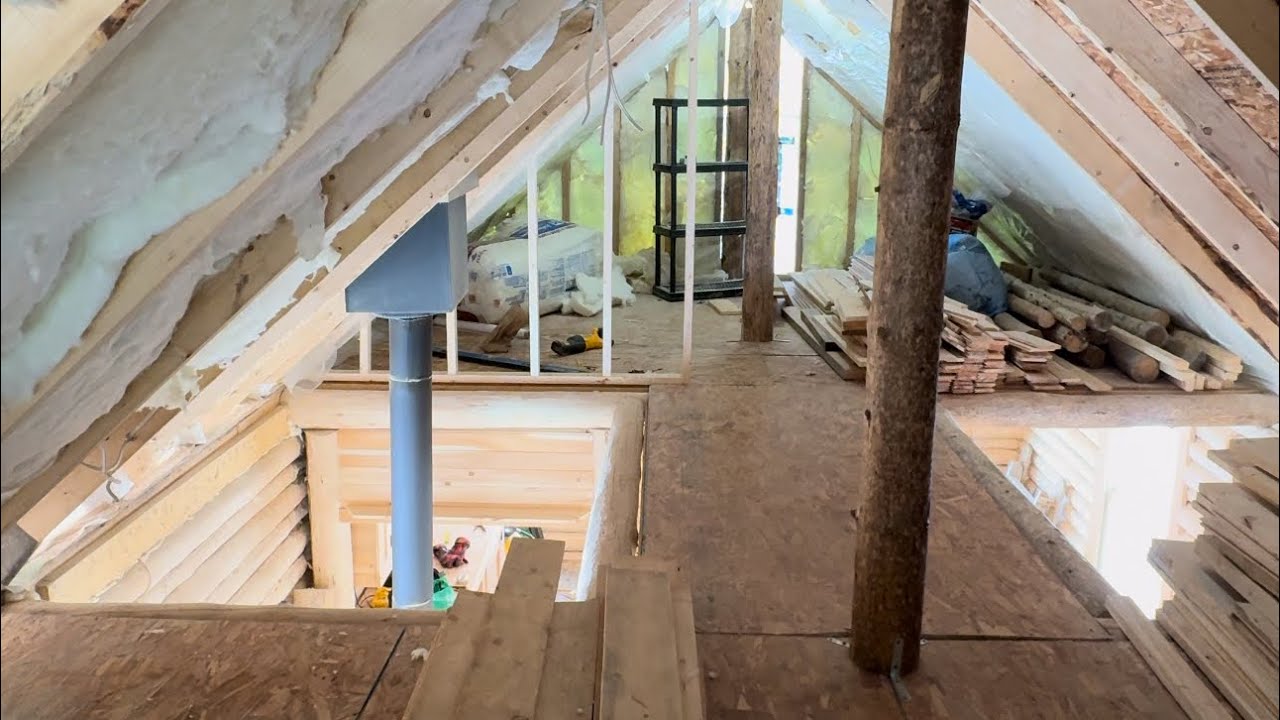 Alone in the wilderness building an off grid log cabin, woodwork survival