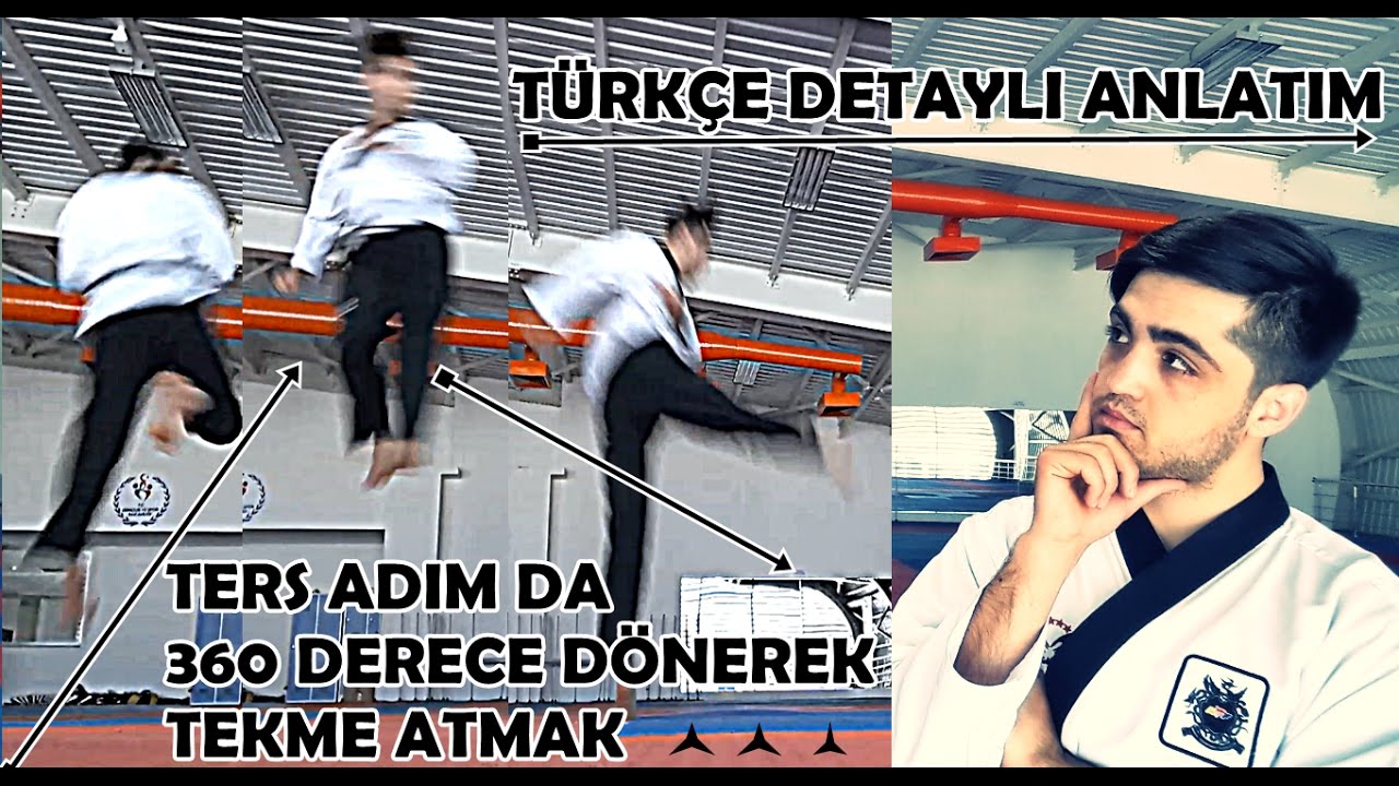 TERS ADIMDA 360 DERECE DÖNEREK TEKME NASIL ATILIR ?(Reverse jumping 360 turning kick) TÜRKÇE ANLATIM