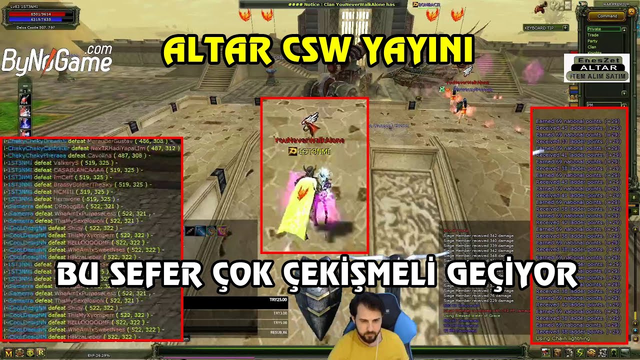Knight Online CSW | 1ST3NM1 Altar CSW Yayını | Bu Sefer Zevkli Geçiyor | CZ | PK