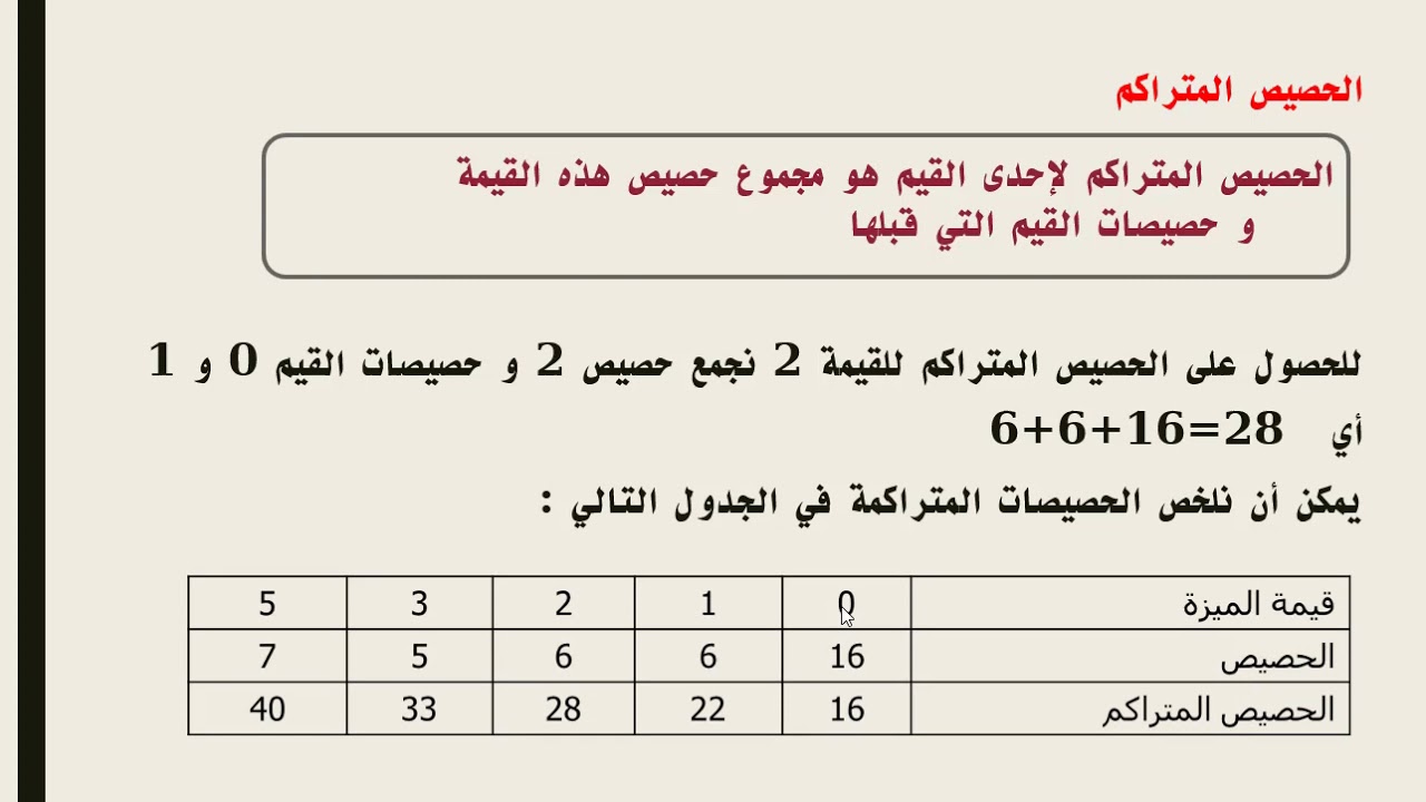 الاحصاء الجزء الأول ( الثالثة إعدادي)