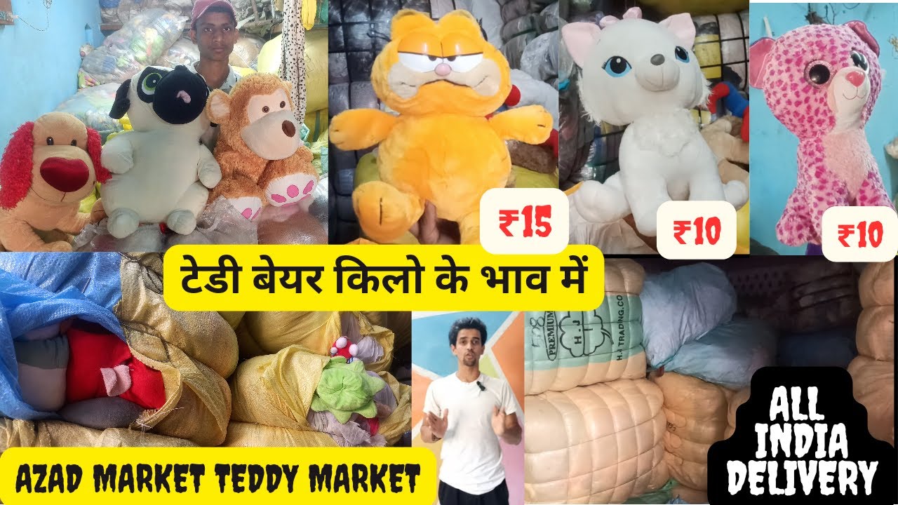 Teddy Bear खरीदे किलो के भाव में | रास्ते का माल सस्ते में  | Azad Market