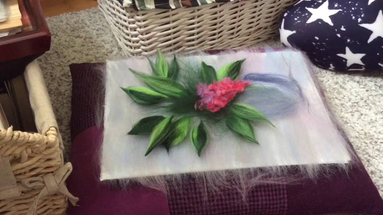 Мастер-класс. картина из шерсти. Сирень.Основные моменты.Релакс:)