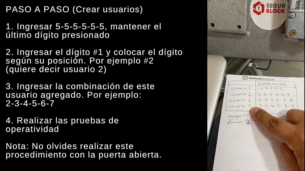 Agregar usuarios en cerradura 39E La Gard - SegurBlock