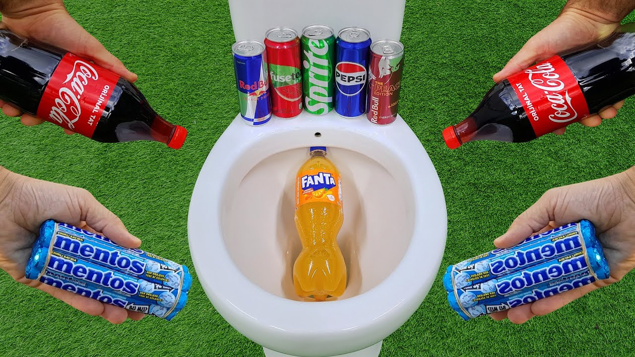 Большая Кока-Кола, Большая Фанта против популярных газировок!!! Пепси, Ред Булл, Спрайт и Ментос ...