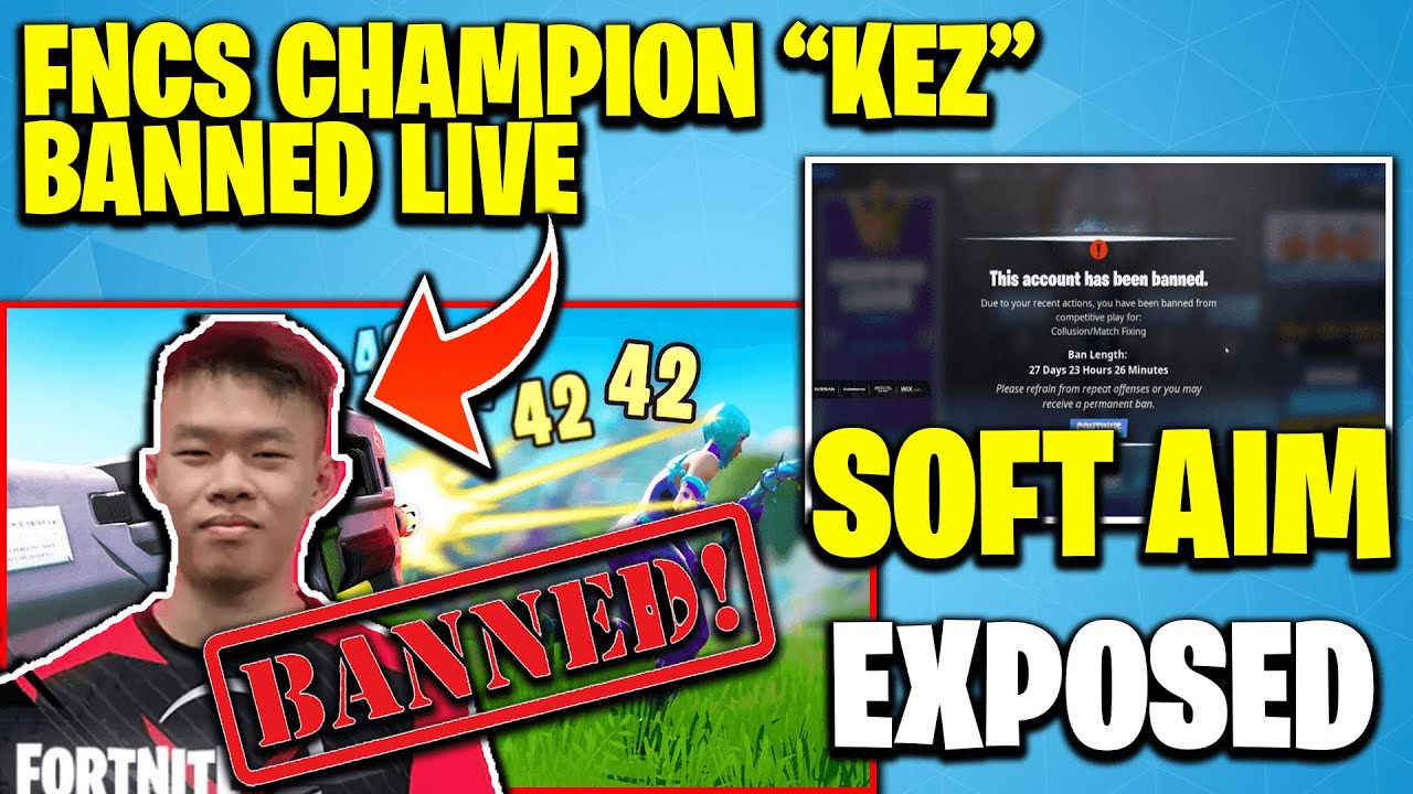 Pro Player Kez Banned In Fortnite For Cheating Live On Stream | Fncs Champion Kez Using Soft Aim