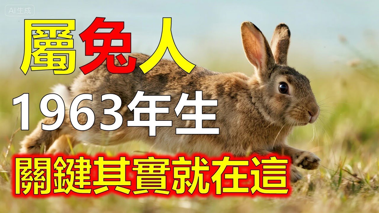 1963年屬兔人，性格決定命運，你的脾氣早就影響了一生#2026兔#生肖兔#1963 兔