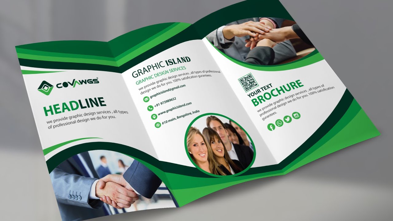 Brochure Design : Tri Fold Brochure Design in Illustrator cc