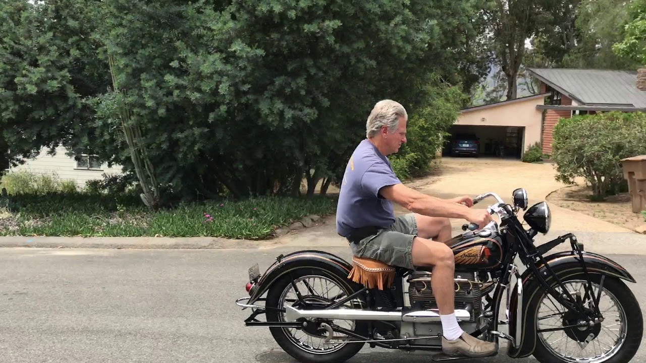 1938 Indian 4 Start and Ride