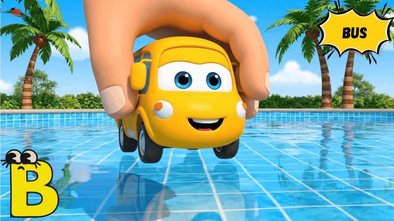 A to Z Vehicles 🚗🚒 | Learn Colors & Vehicles for Kids | Fun Water Play Animation #abcd #kids