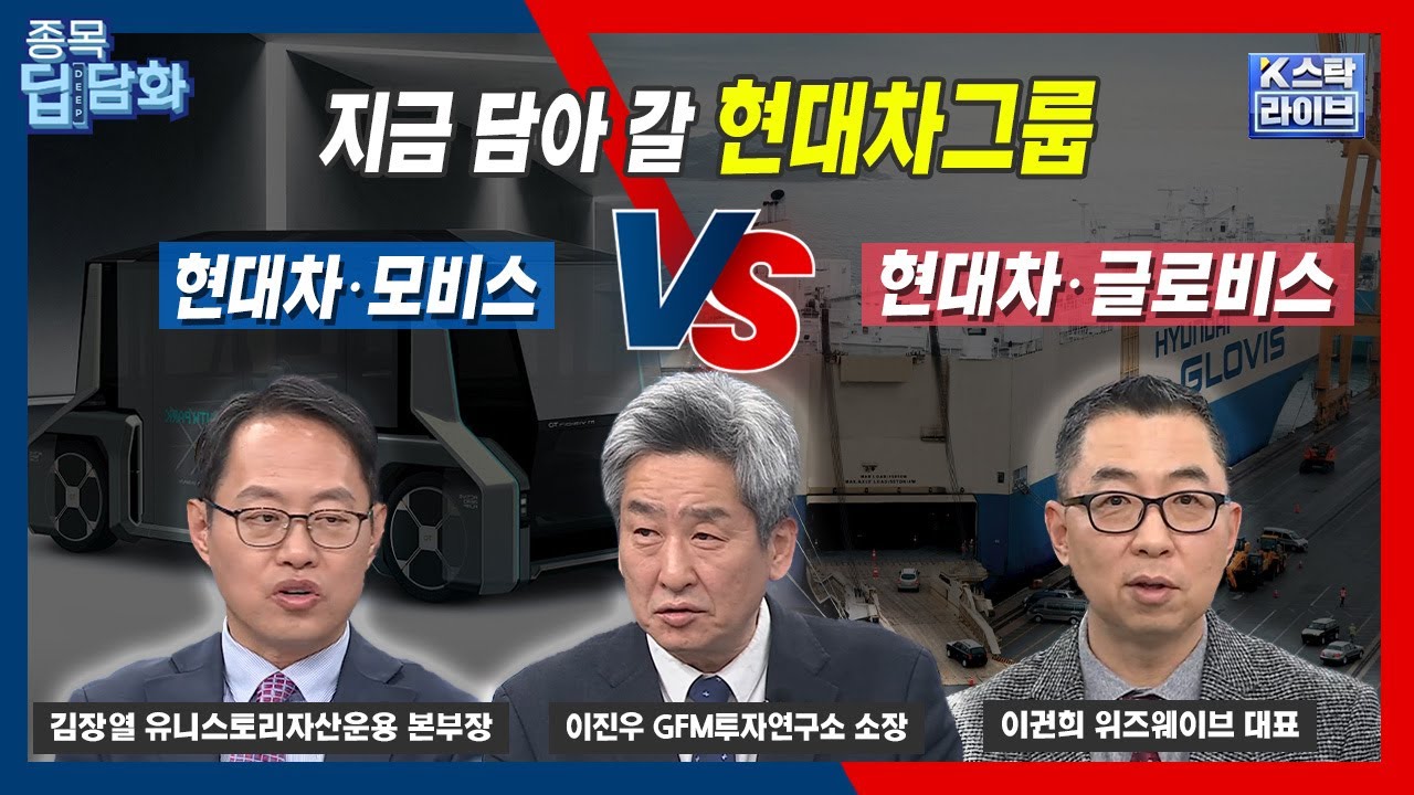지금 담아 갈 현대차그룹! 현대차·모비스 vs 현대차·글로비스 | 김장열 유니스토리자산운용 | 이권희 위즈웨이브 | 이진우 GFM투자연구소